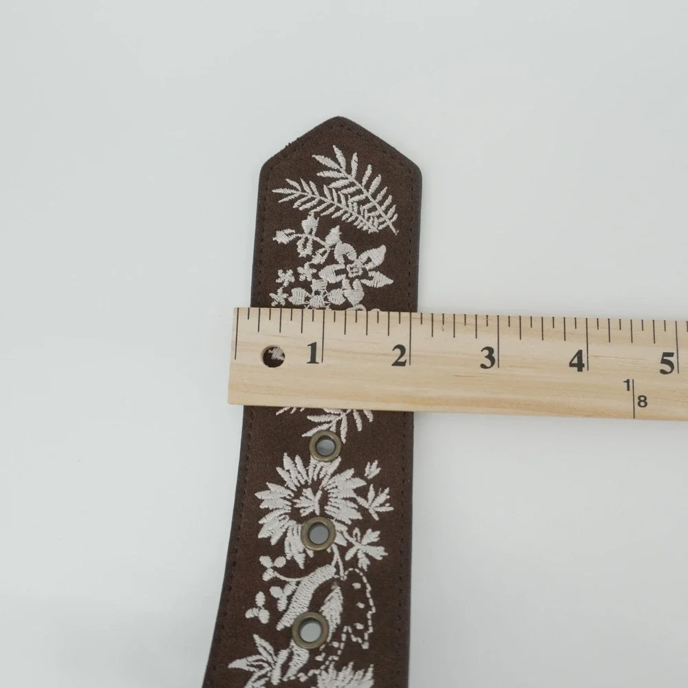 Floral Embroidered Belt Womens Large 34